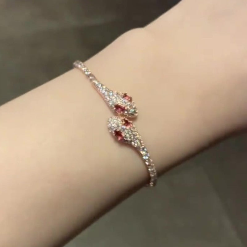 Red Spirit Snake Super  Micro Inlaid Zircon Bracelet