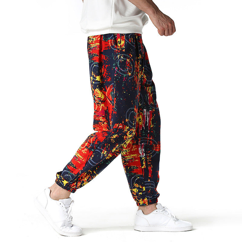 Casual Bloomers Cotton And Linen Trousers For Men