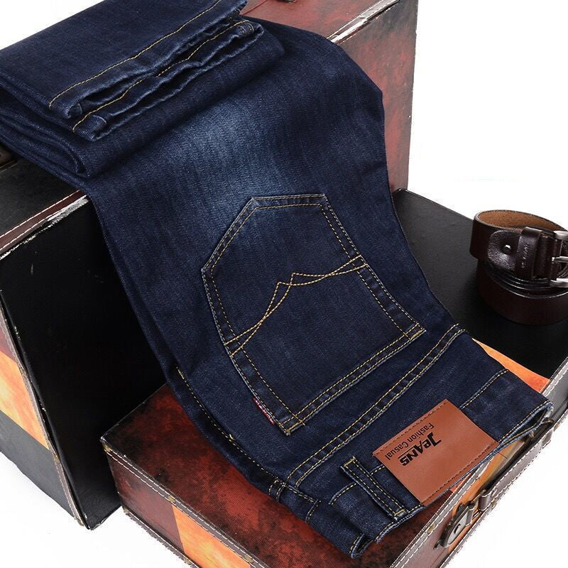 Loose Straight Casual Work Stretch Jeans For Men