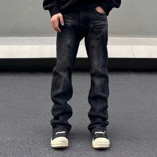 Casual Tapered Straight Washed Jeans Men