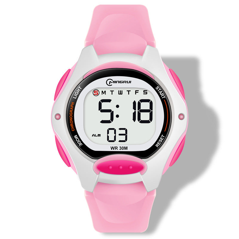 Electronic Watch Girls' Sports Waterproof Luminous Alarm Clock Exam