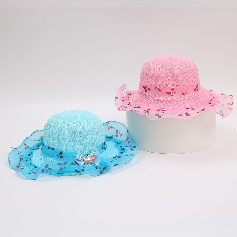 Princess straw hat kids sun hat