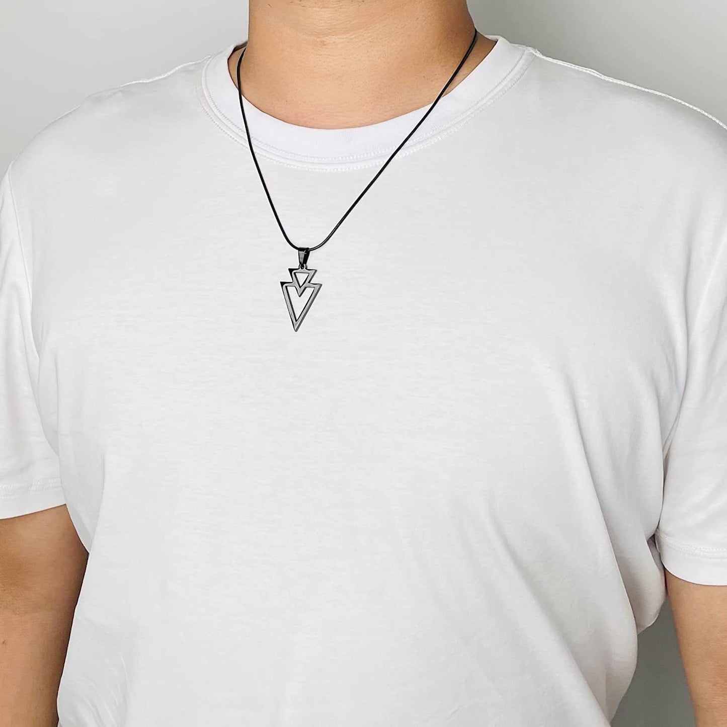 Overlapping Triangle Arrow Pendant Accessories Boys Necklace