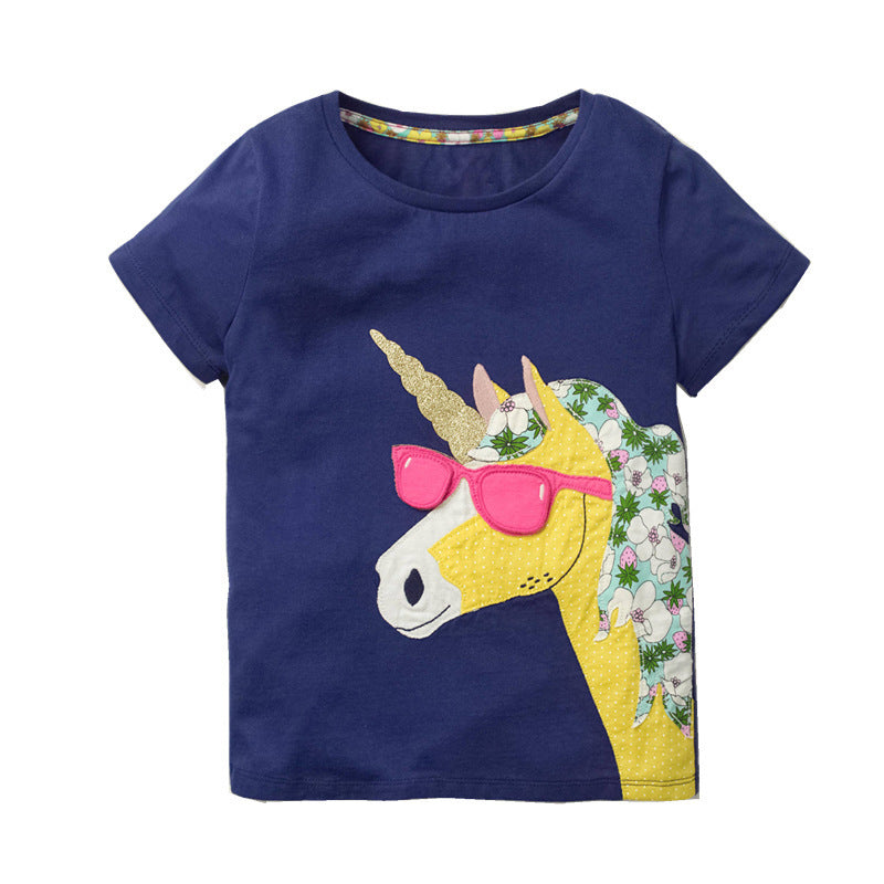 Summer Girls Cute Cartoon Short Sleeve T Shirt