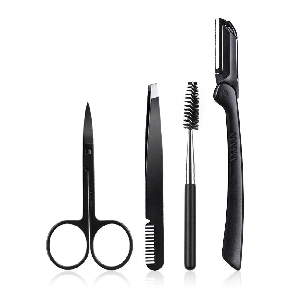 Beauty Tools Black Eyebrow Trimming Set