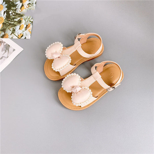 Children'S Fashion Korean Girls Casual Sandals Bowknot Velcro Kids Shoes