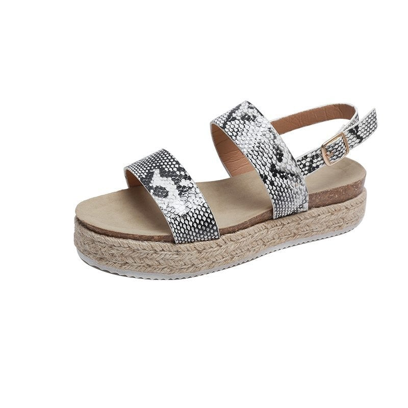 Fashion Ladies Simple Buckle Platform Sandals