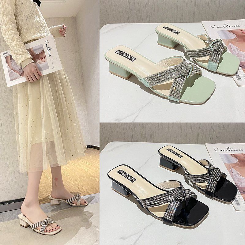 Ladies' Sandals And Slippers With Bow