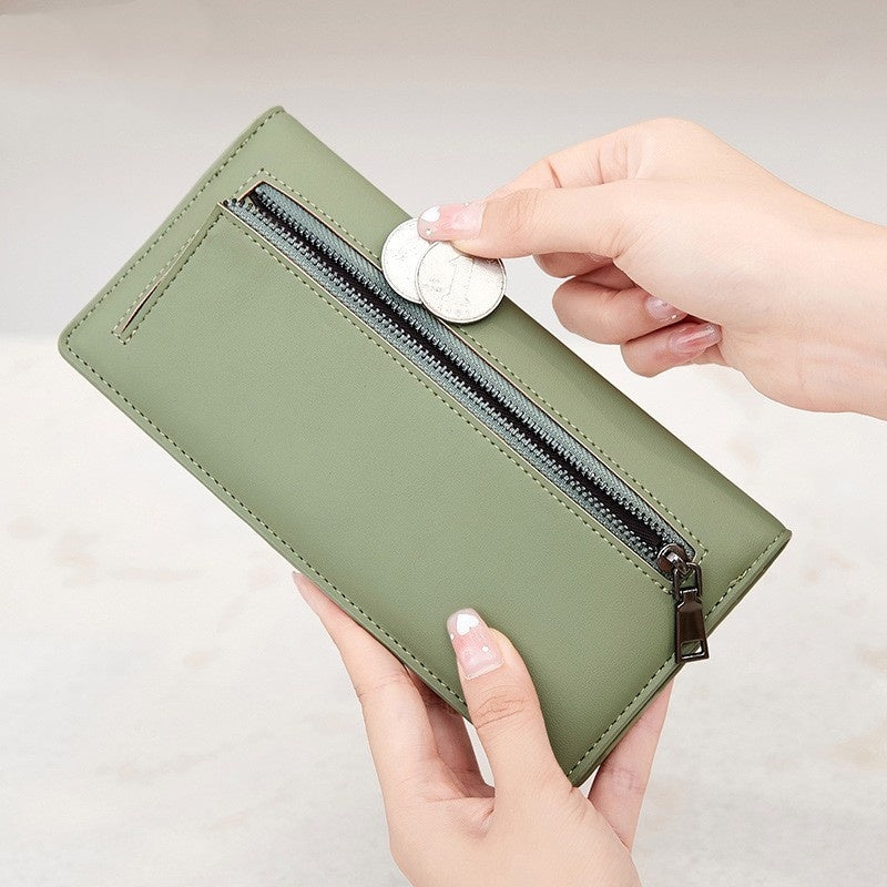 Women's Zipper Buckle Long Wallet