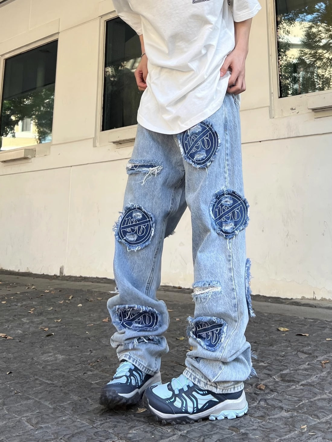 American Retro Washed Ripped Jeans For Men