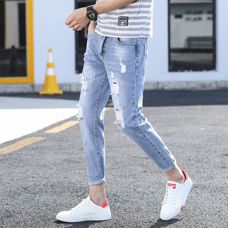 Trendy Slim Fit Ankle-length Jeans For Men