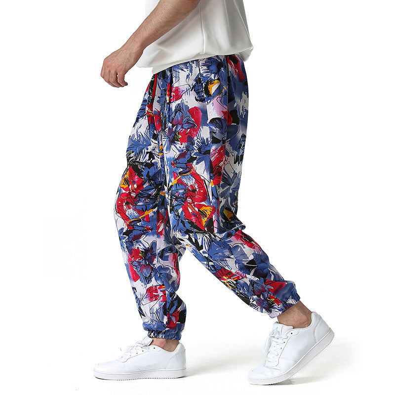 Casual Bloomers Cotton And Linen Trousers For Men