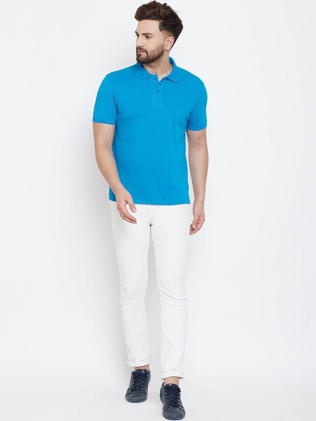 Cotton Blend Solid Half Sleeves Polo T-Shirt