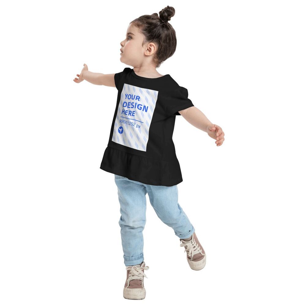 2-6T Girls Short Sleeve Ruffle T-Shirt