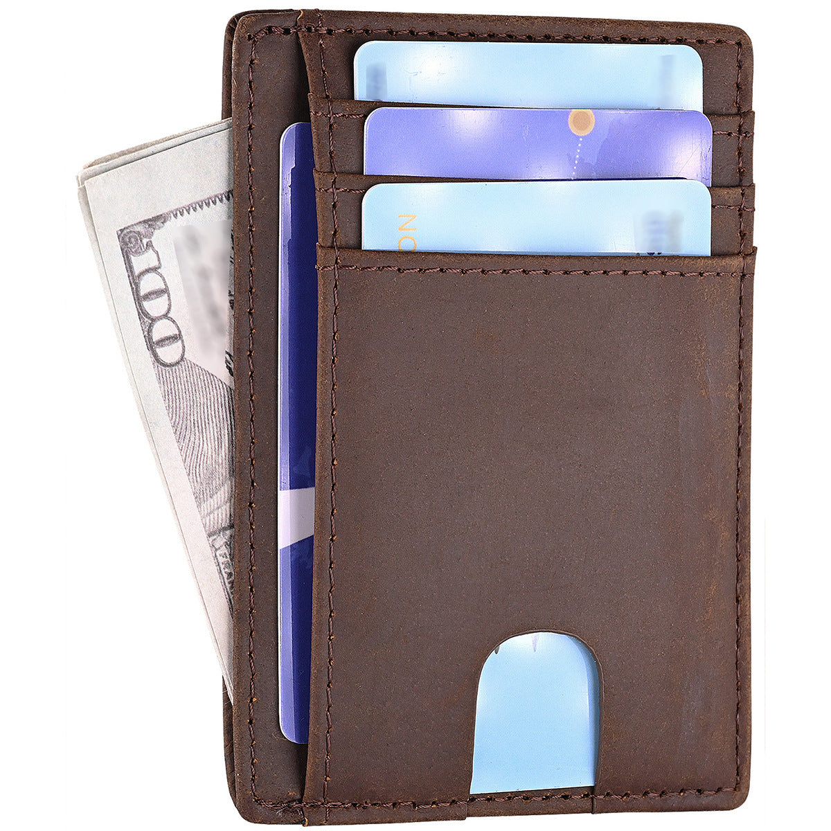 Multiple Card Slots Men's First Layer Cowhide Wallet