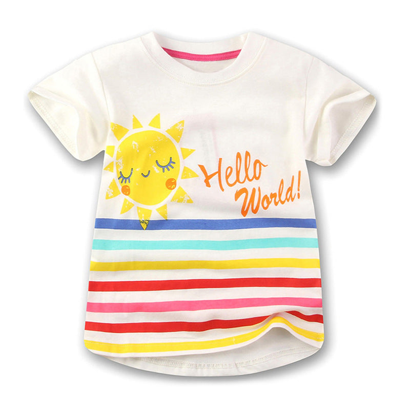 Children's Simple T-shirt Girls Short-sleeved Baby