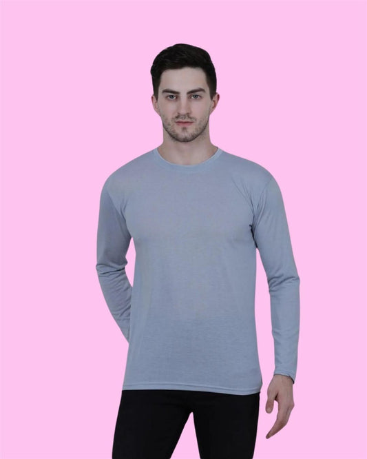 Cotton Blend Solid Full Sleeves T-Shirt