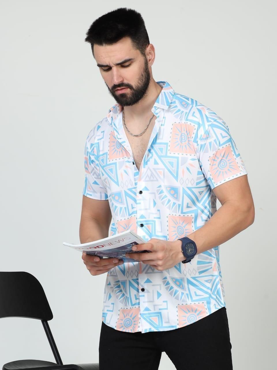 Men's Printed Rayon Half Sleeves Shirt