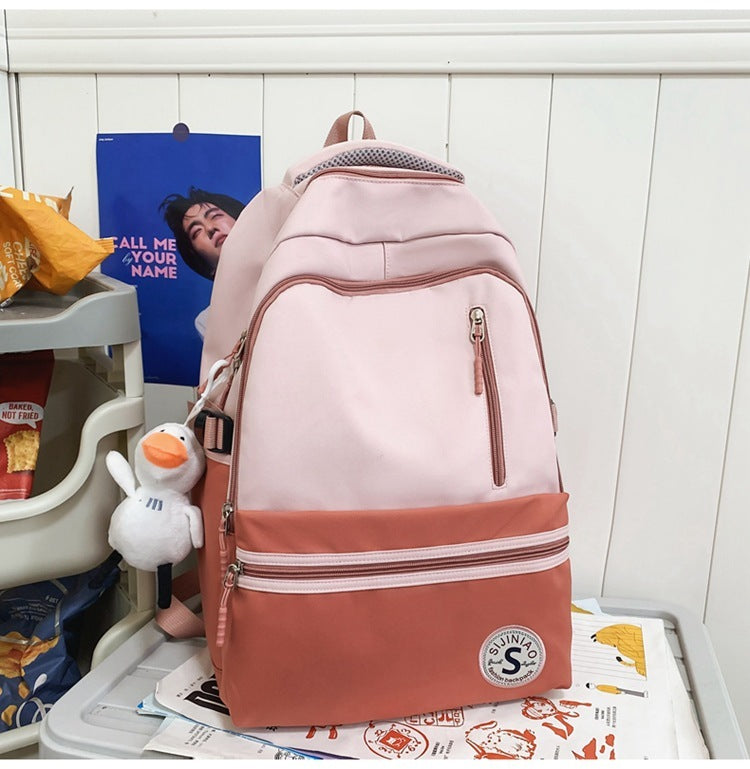 Retro Contrast Color Casual Backpack For Women