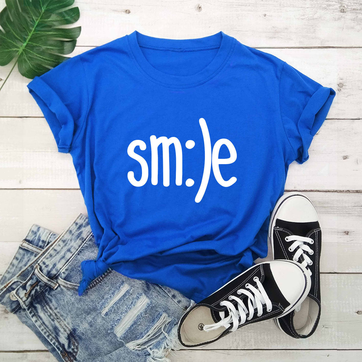 S-5XL Plus Size TShirt Women New Smile Letter Printed Shirt O Neck Short Sleeve Tees Summer Top 100%cotton Women's T-shirts