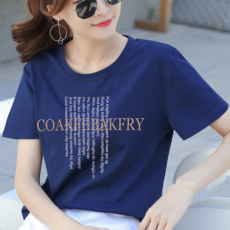 Women's loose t-shirts cotton student shirts