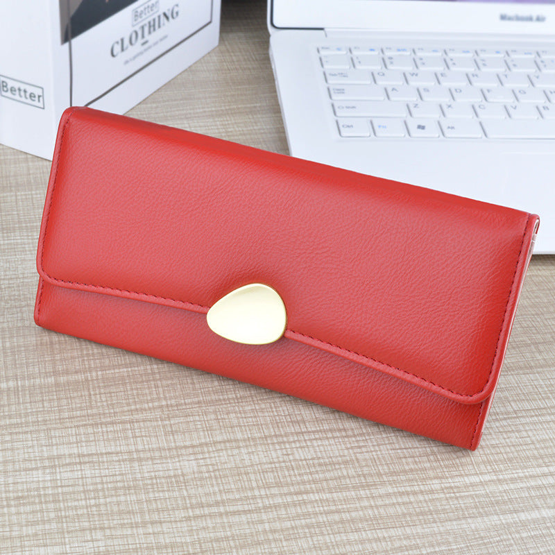 Women's Long Wallet Soft Leather Wallet Multi-card-slot Card Holder Retro Fashion Minimalism Large-capacity Handbag