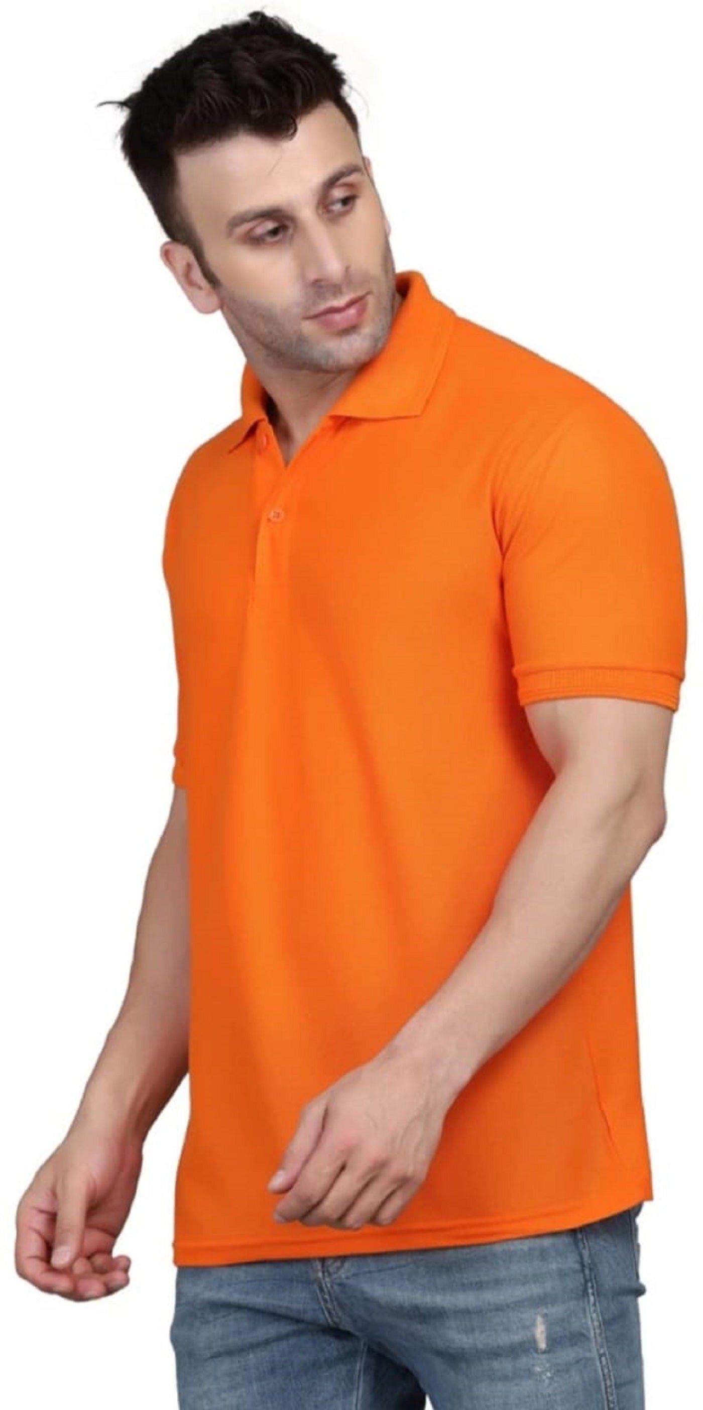 Fidato Men's Half Sleeves Polo Neck T-shirt