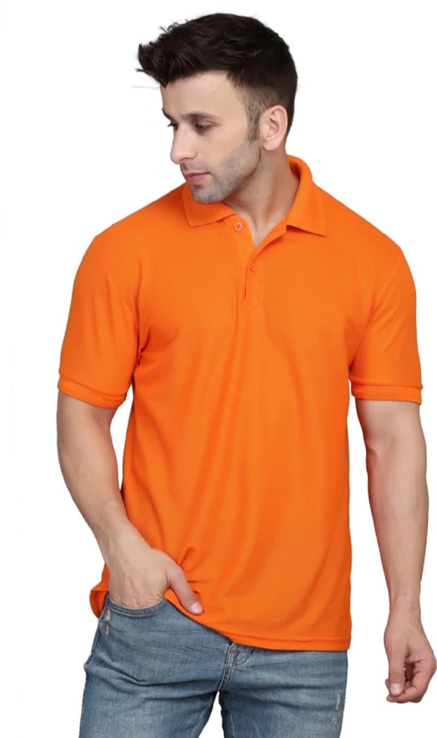 Fidato Men's Half Sleeves Polo Neck T-shirt