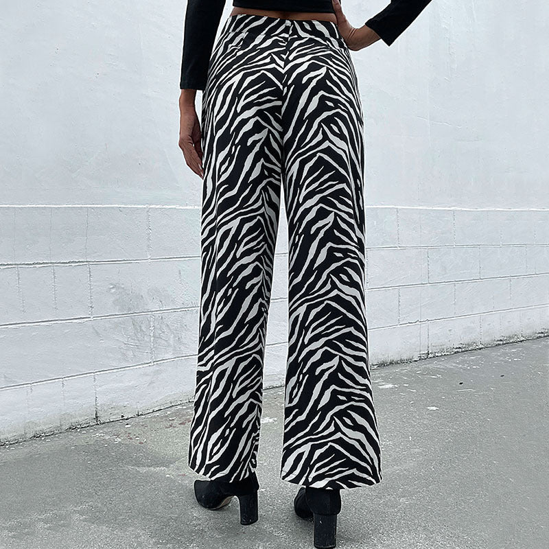 Zebra Print Fashion Wide Leg Pants