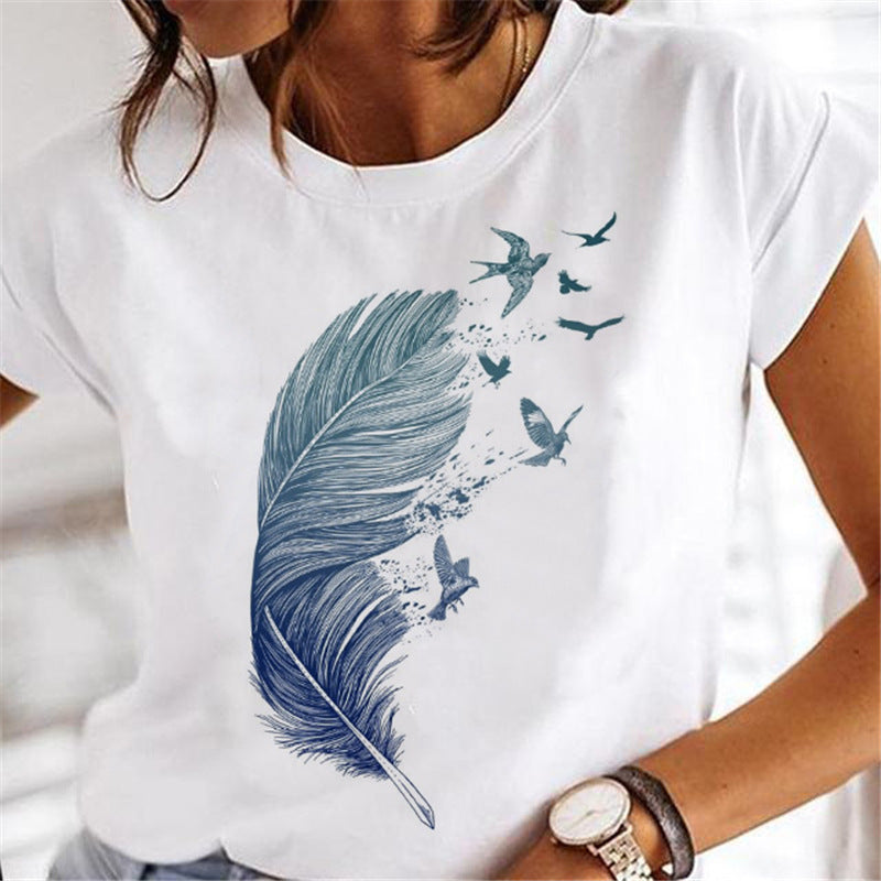 Women Dandelion T-shirts Fashion Clothing Cartoon Clothes Wa