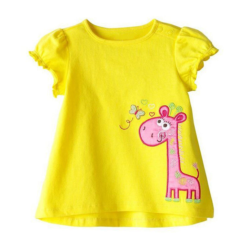 Children's Simple T-shirt Girls Short-sleeved Baby