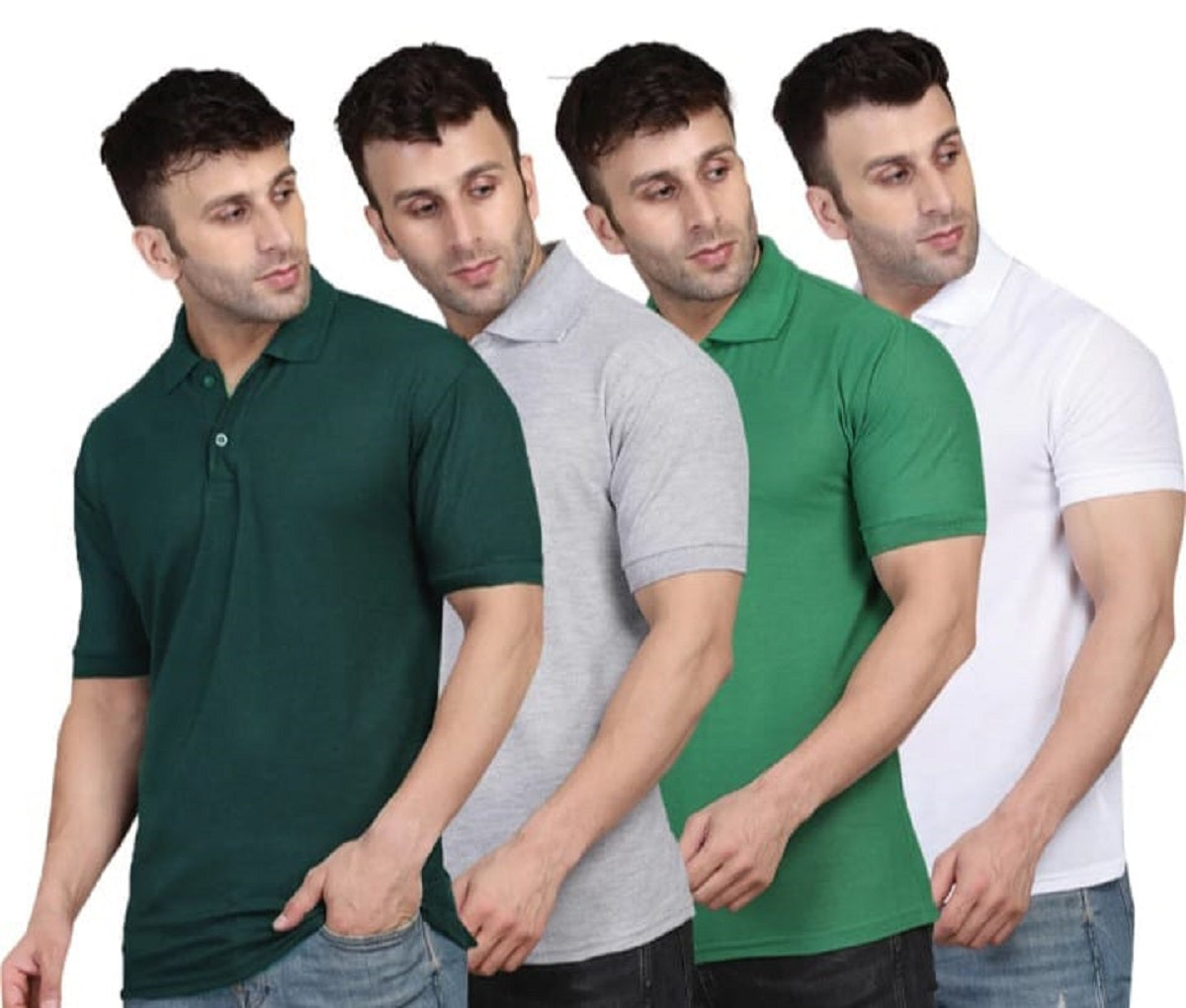 Fidato Men's Half Sleeves Polo Neck T-shirt