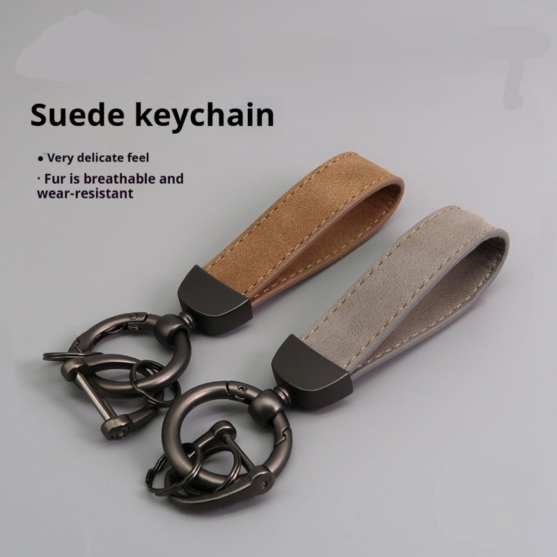 Suede Car Hardware Anti-lost Keychain