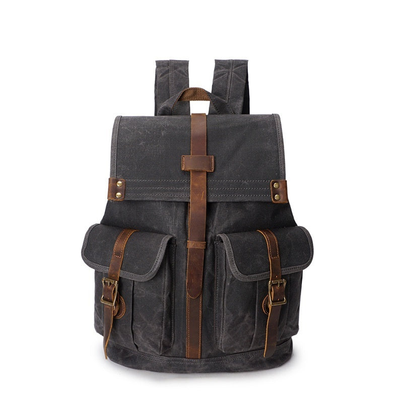 Men's Oil Wax Canvas Vintage Travel Backpack