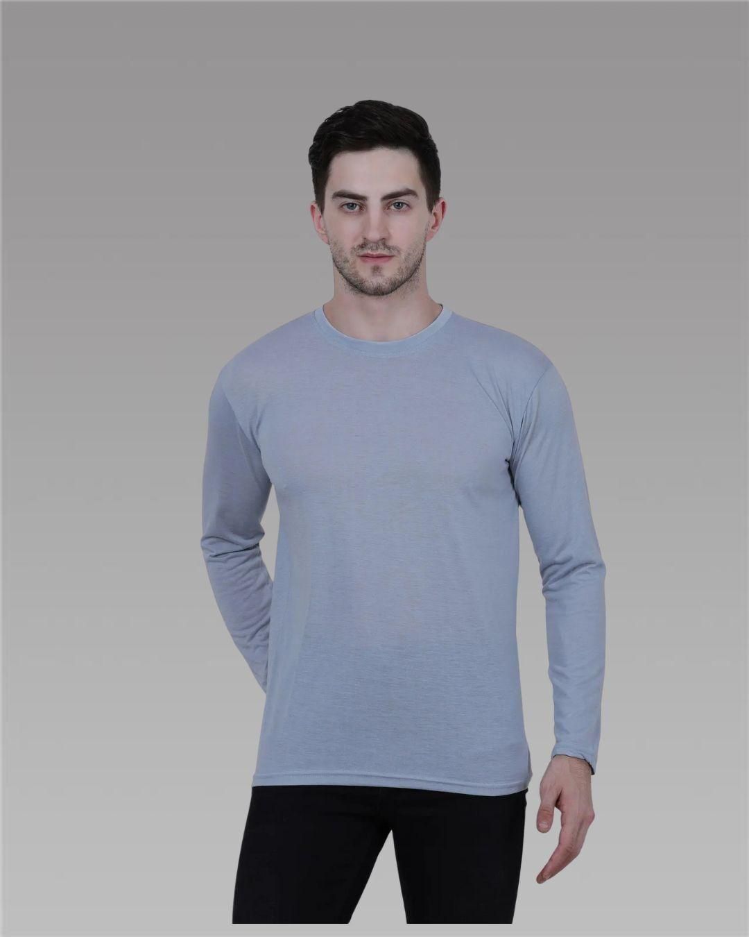 Cotton Blend Solid Full Sleeves T-Shirt