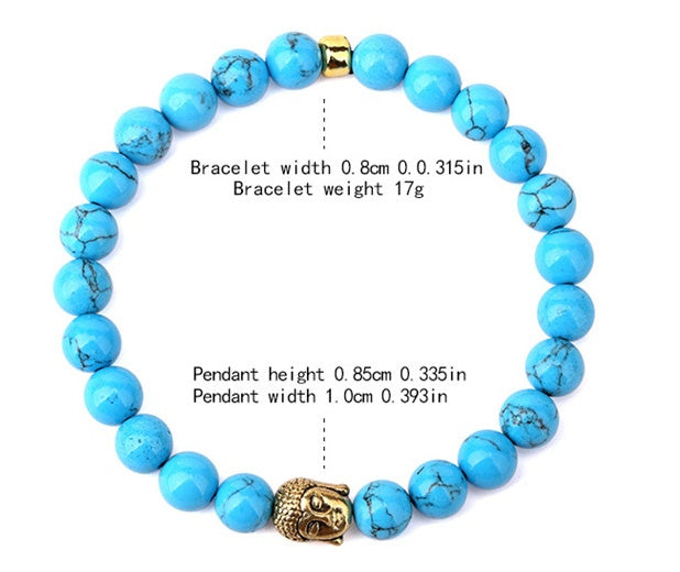 Buddha head stone hip hop bracelet