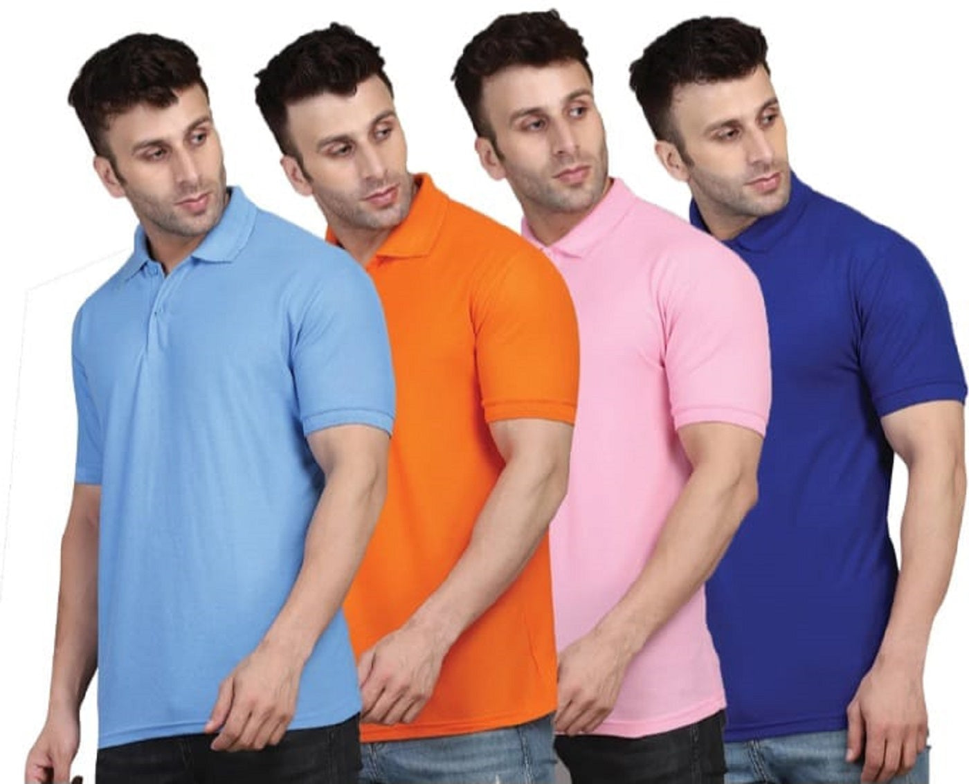 Fidato Men's Half Sleeves Polo Neck T-shirt