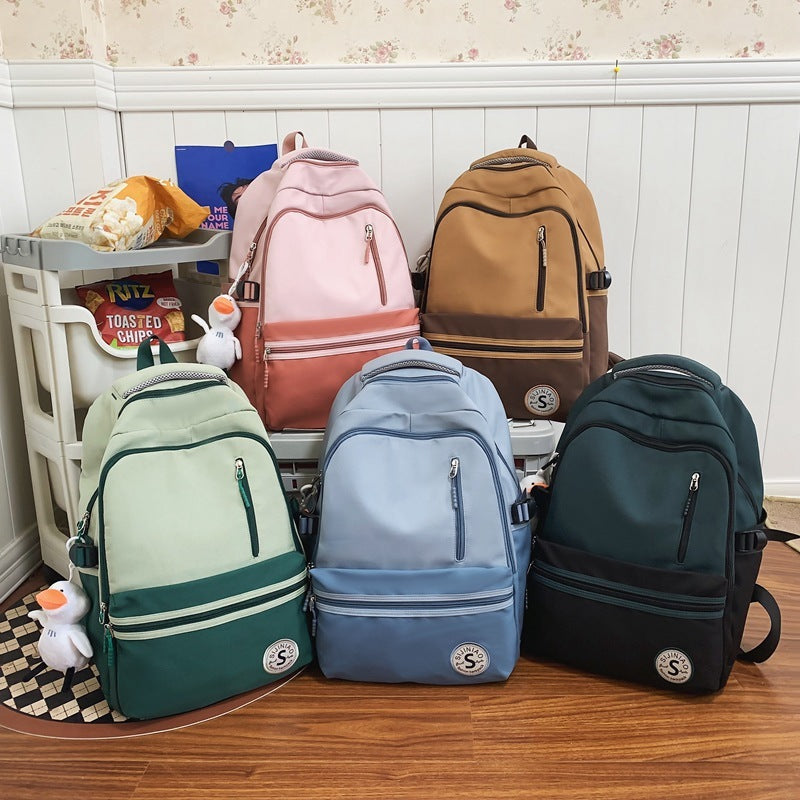 Retro Contrast Color Casual Backpack For Women