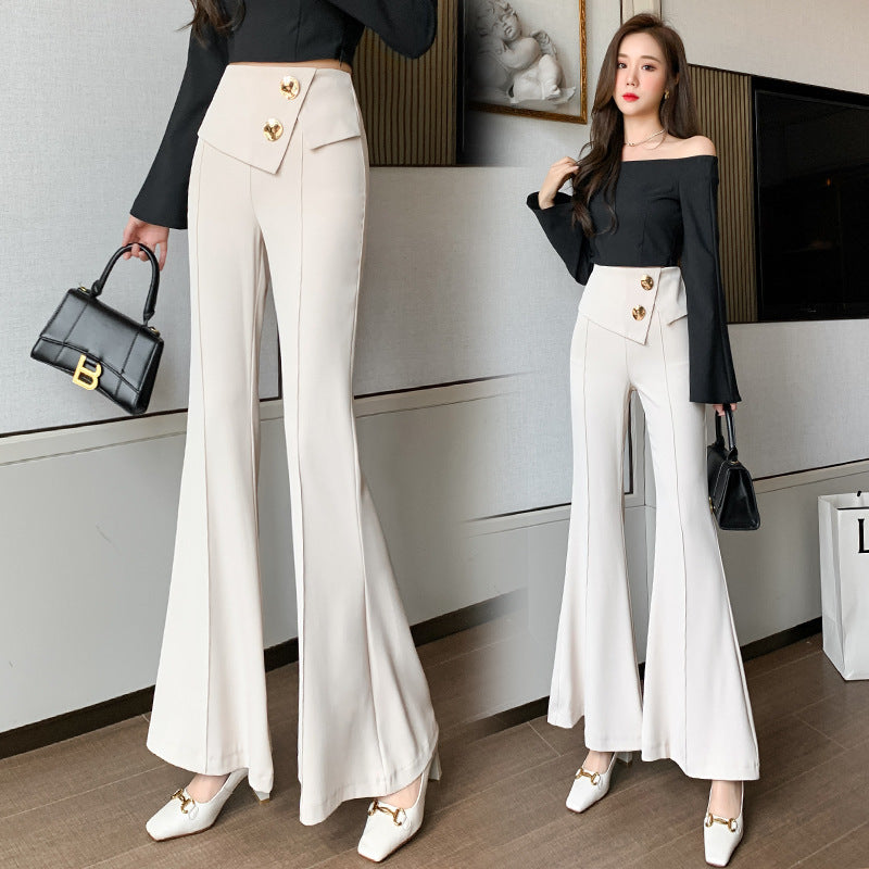 Commuter Loudspeaker Suit Pants Women's Irregular Waist Cover