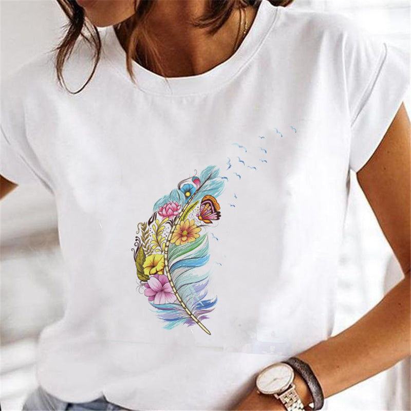 Women Dandelion T-shirts Fashion Clothing Cartoon Clothes Wa