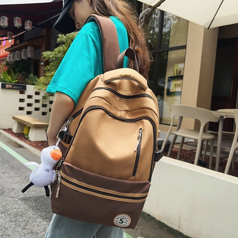 Retro Contrast Color Casual Backpack For Women