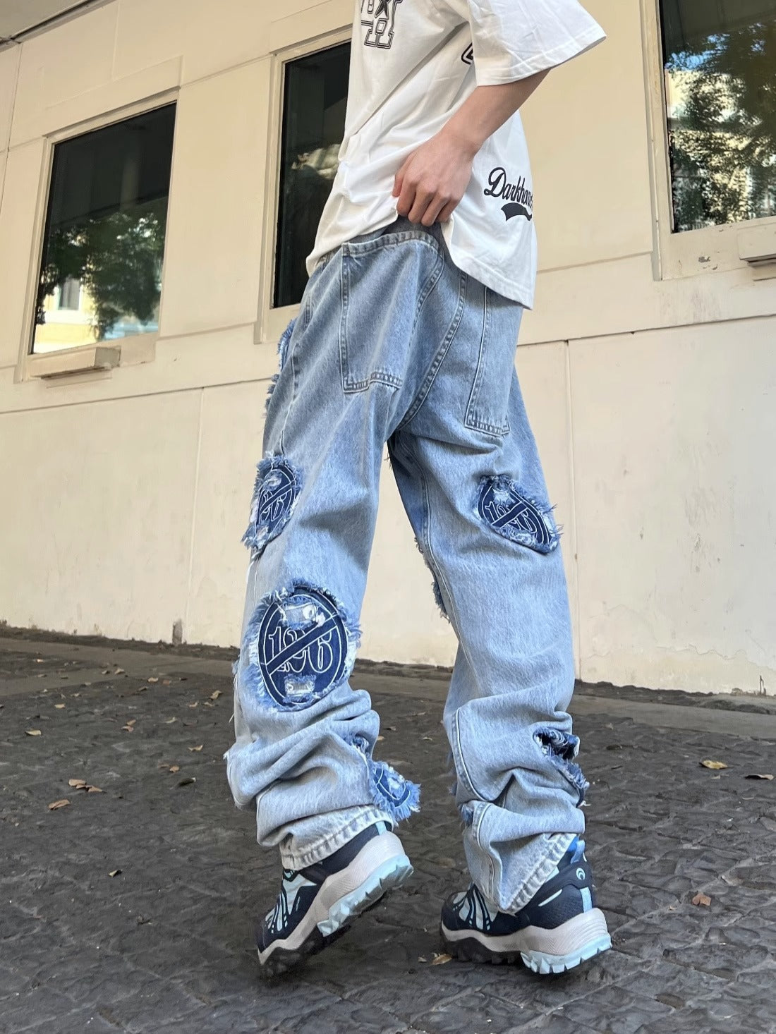 American Retro Washed Ripped Jeans For Men