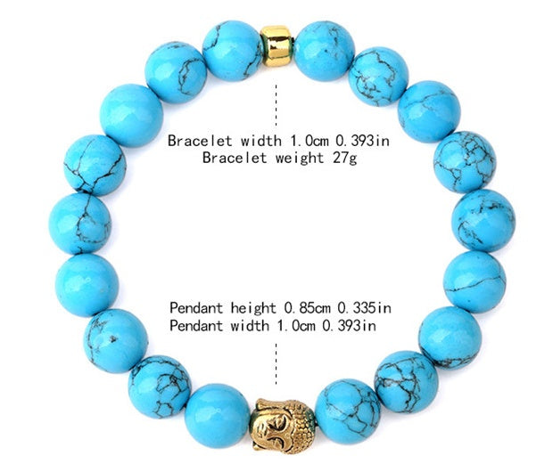 Buddha head stone hip hop bracelet