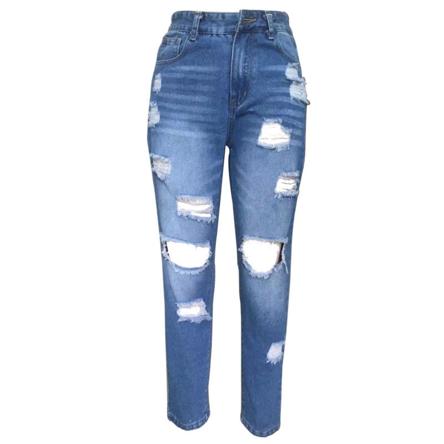 Ripped Slim Fit Jeans For Women