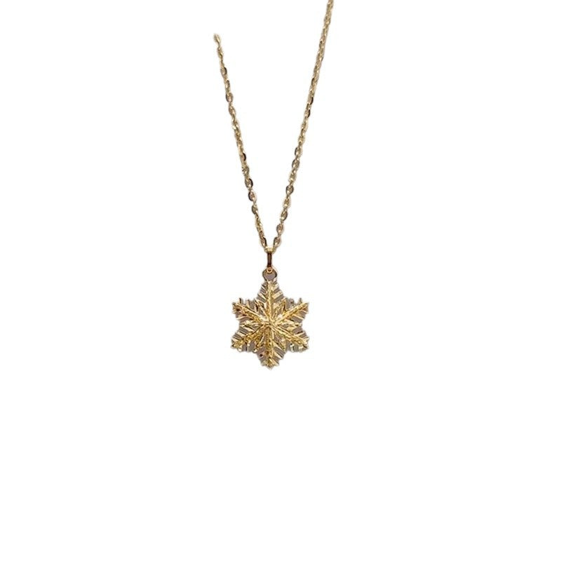 New Chinese Gold Snowflake Pendant Women's Necklace