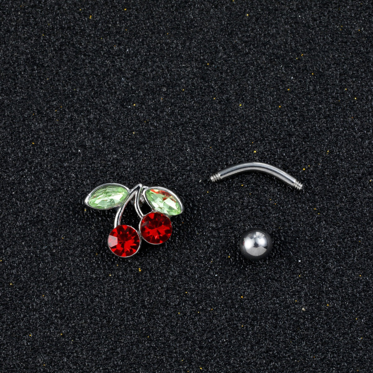 Belly Ring Cherry Zircon Belly Stainless Steel Rod Anti-allergy Human Body Piercing Accessories