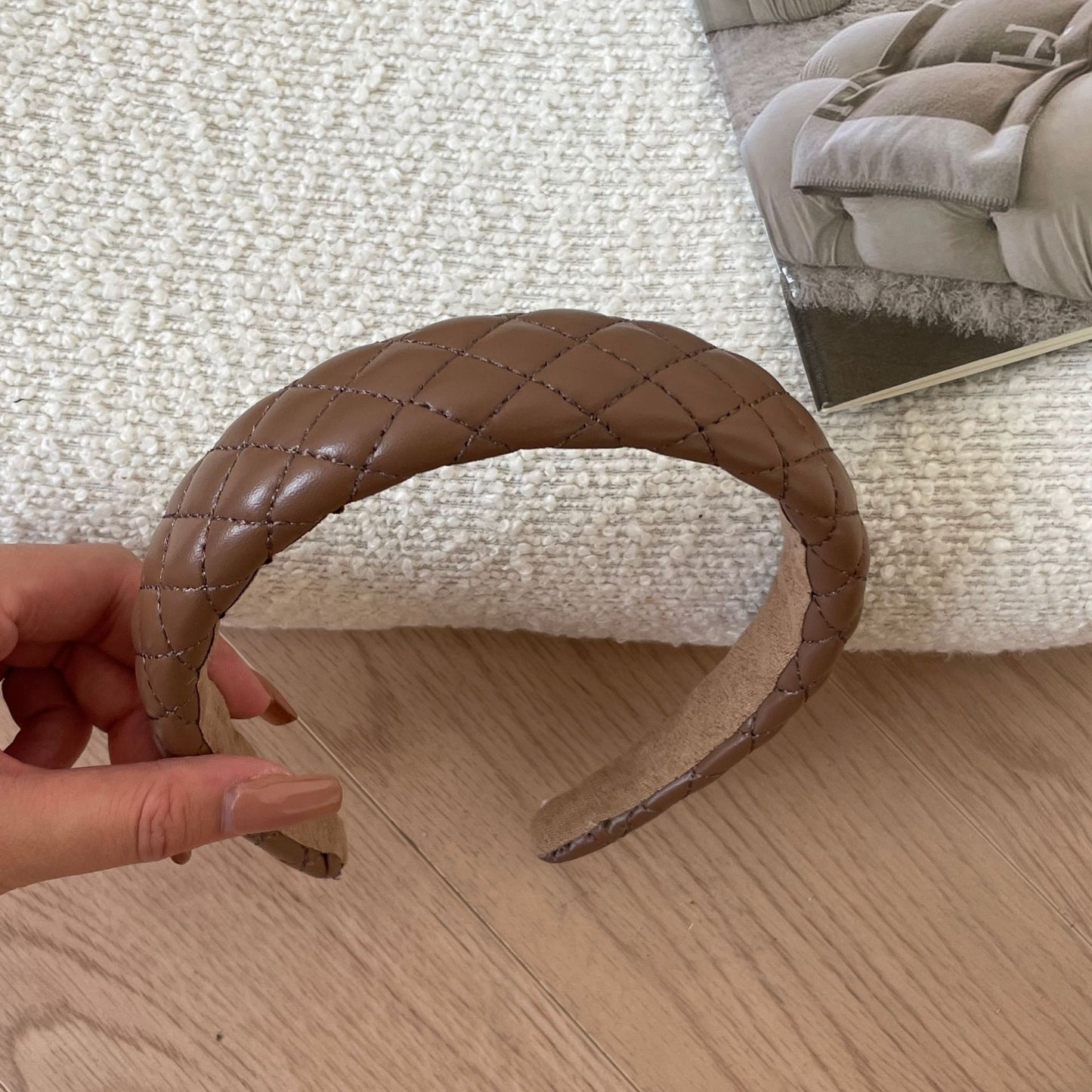 Brown Retro Wide Brim Hair Band