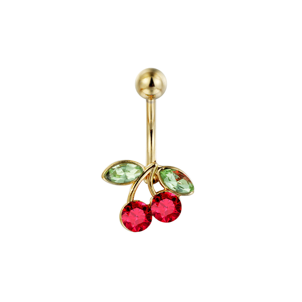 Belly Ring Cherry Zircon Belly Stainless Steel Rod Anti-allergy Human Body Piercing Accessories