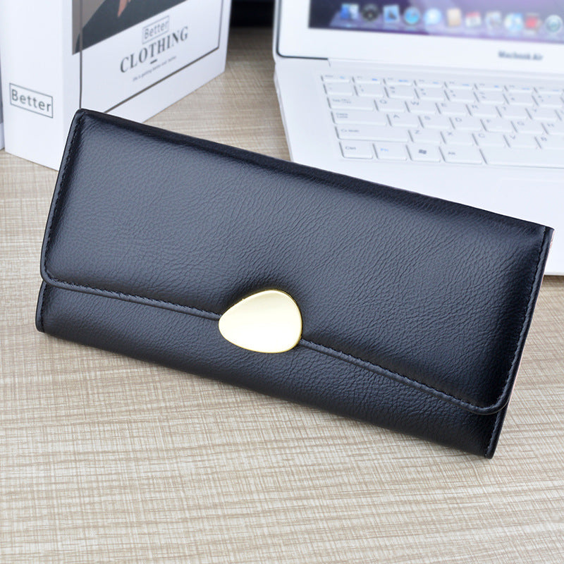 Women's Long Wallet Soft Leather Wallet Multi-card-slot Card Holder Retro Fashion Minimalism Large-capacity Handbag