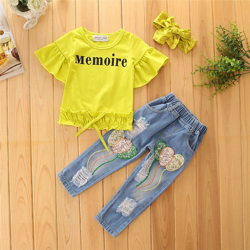 Ripped Jeans Girls Suit Women